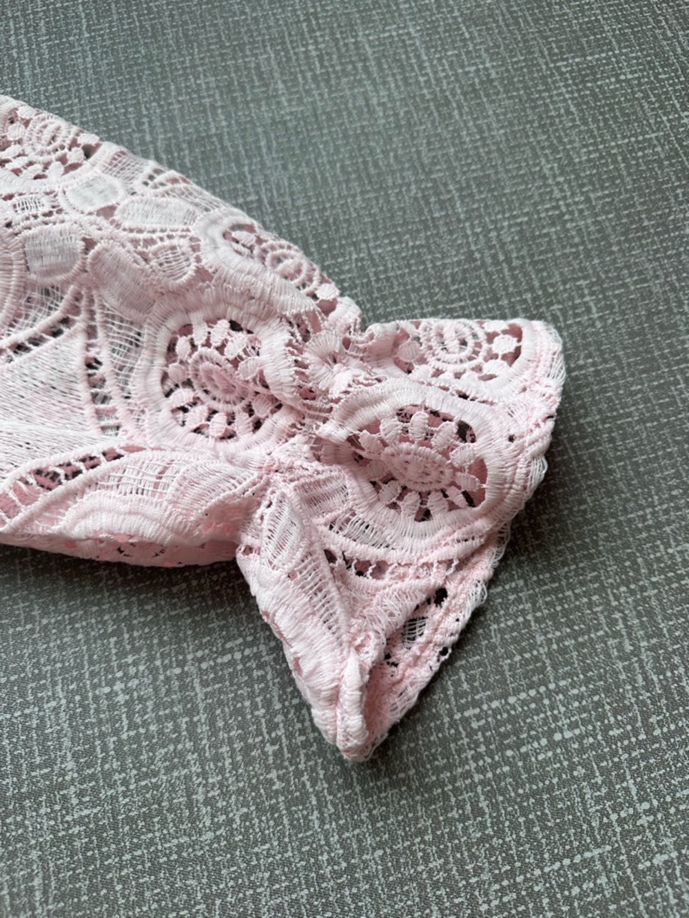The Nines Blush Pink Lace Crochet Square Neck Top Size Small - Picture 3 of 14